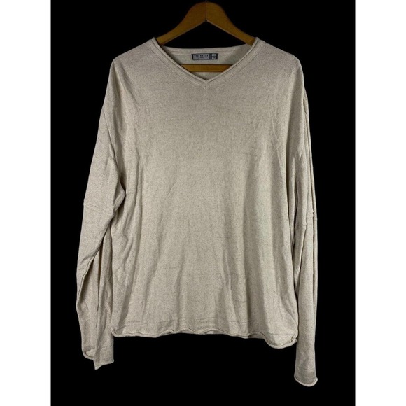 Ted Baker Size 6 / XXL 2XL US Sweater Linen Blend Lightweight Beige Cream Mens - Picture 1 of 7